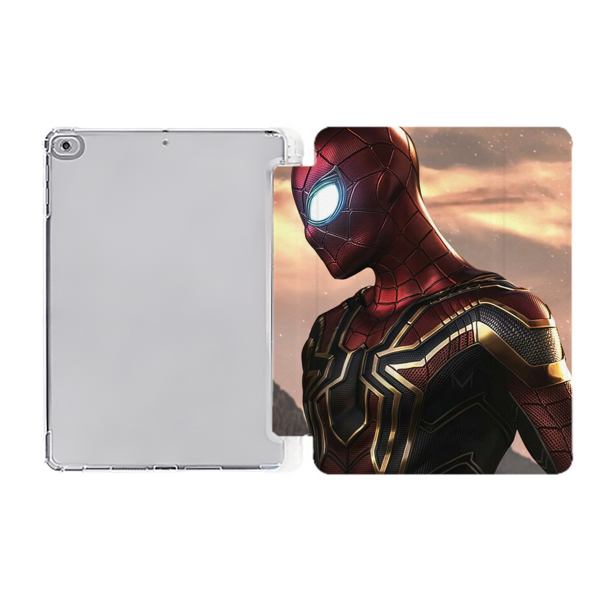 （画像用） Spider Man スパイダーマン IPad ケース ペン収納付き 三つ折りスタンド PUレザー×シリコン 対応機種9.5/10.5/10.9インチ